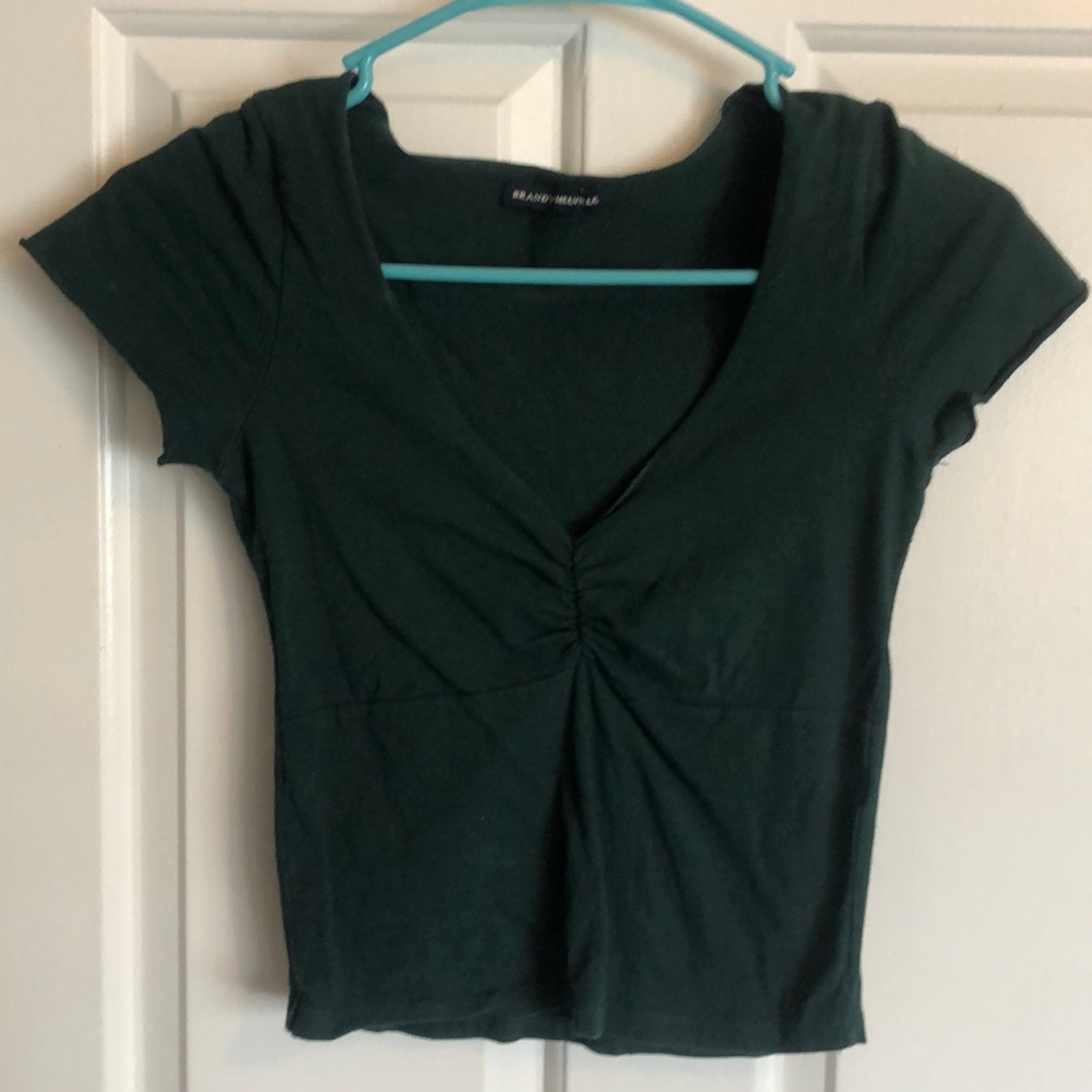 Brandy Melville Dark Green Low-cut Crop Top. One Size